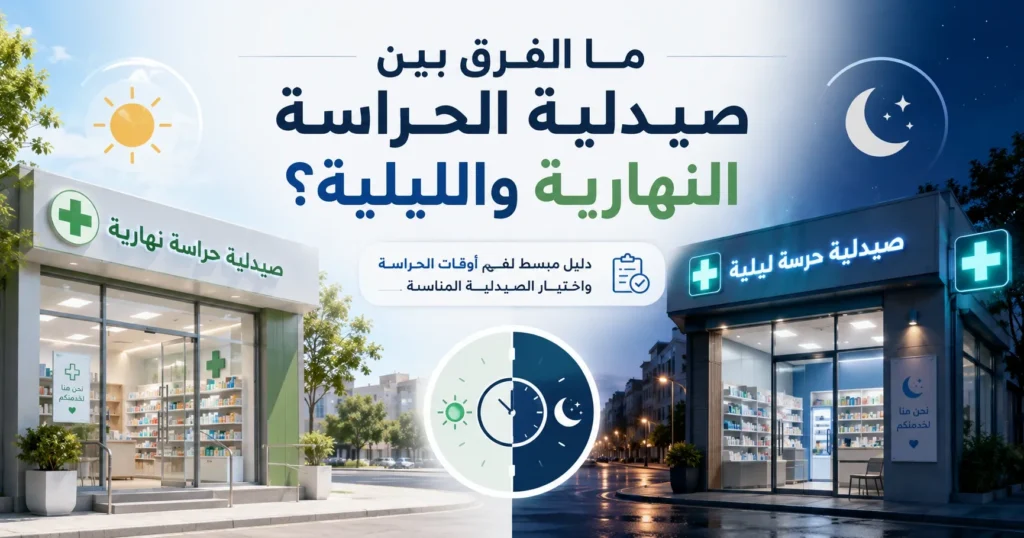 ما الفرق بين صيدلية الحراسة النهارية والليلية؟